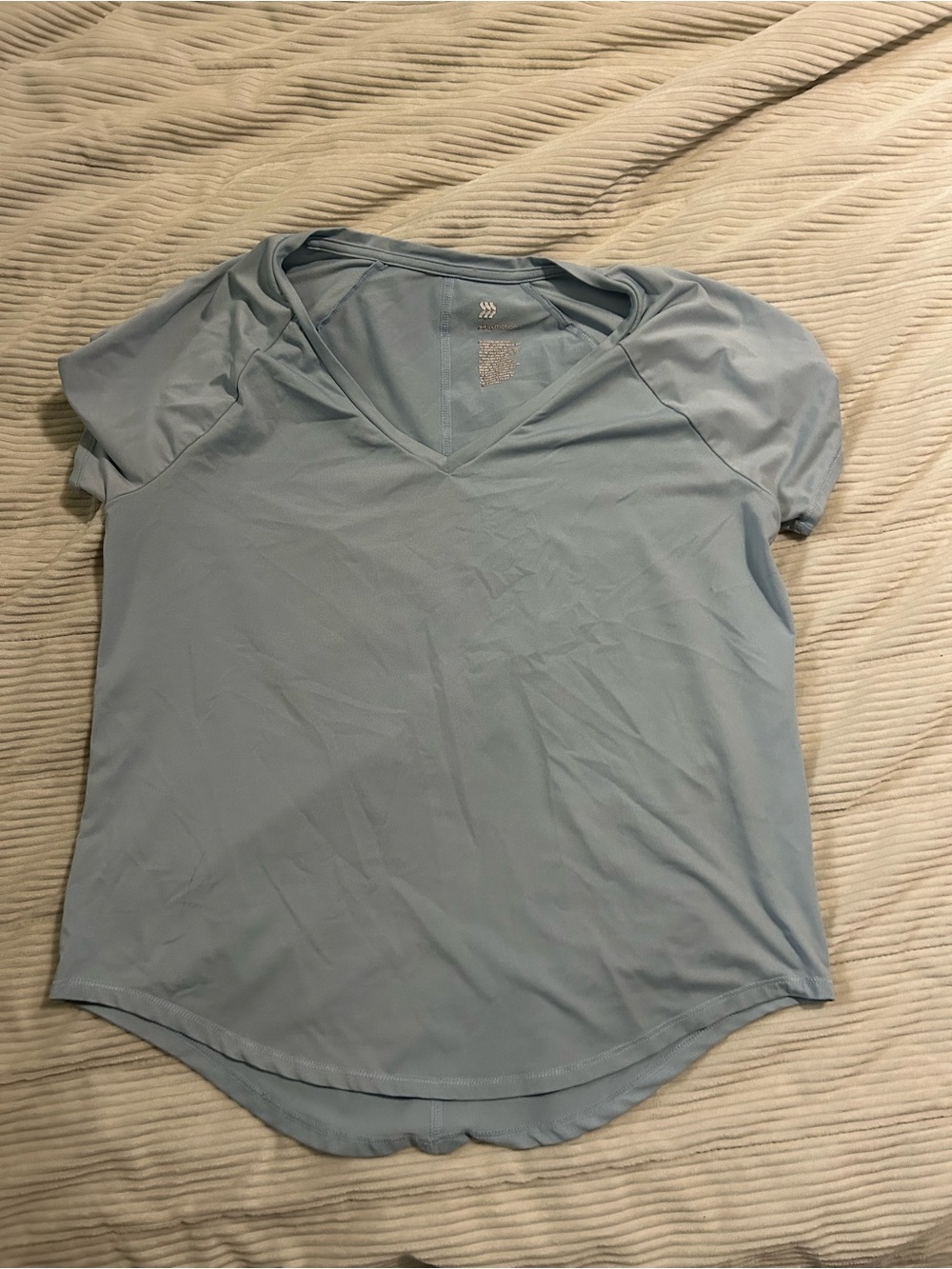 all in motion Light Blue V-Neck Short Sleeve Tee
